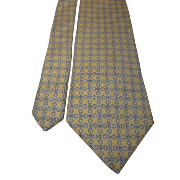 BROOKS BROTHERS Men’s Yellow Makers Tie 100% Silk Made in‎ USA Long 63" x 3.75" - Picture 4 of 7